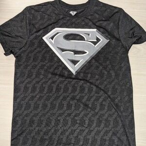 Men's large Superman black & grey moisture wicking t-shirt